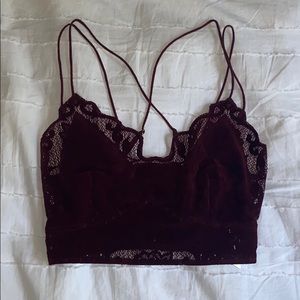 Velvet lace bralette